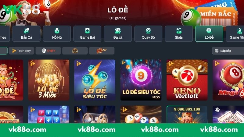 Khám phá sảnh cược lô đề của VK88