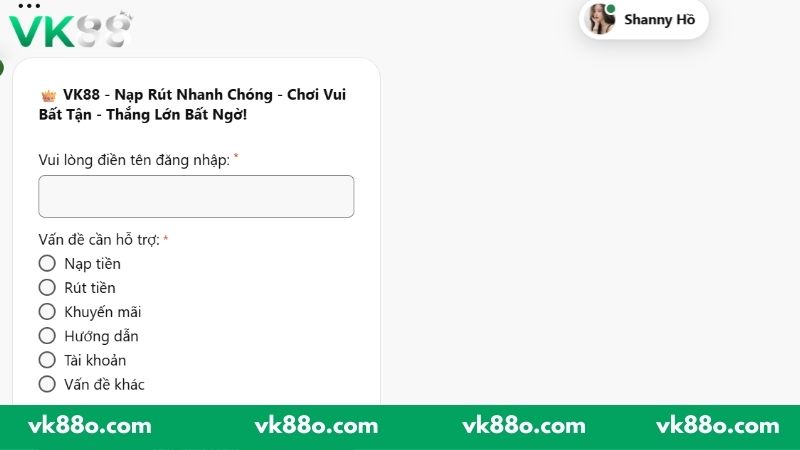 Những thông tin cần cung cấp những gì khi liên hệ VK88